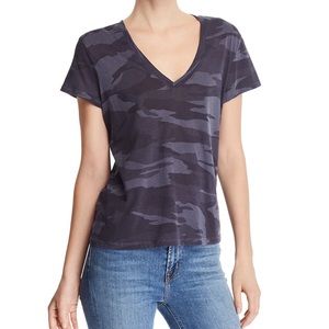 Splendid Kate V Neck Shirt in Camo, XXS